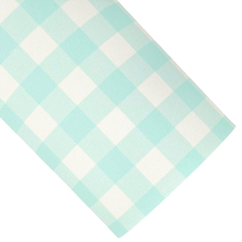 Forest and Frost Light Blue Classic Plaid Vegan Leather