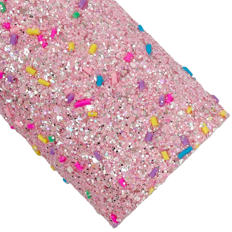 Pink Sprinkle Pieces Iridescent Glitter