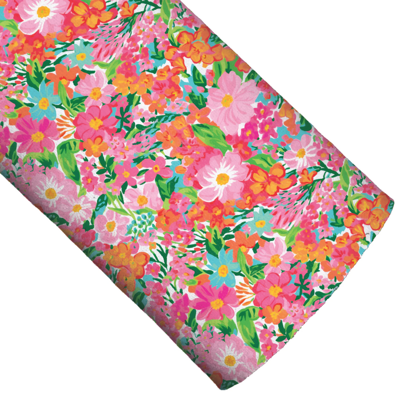 Colorful Flower Field Vegan Leather
