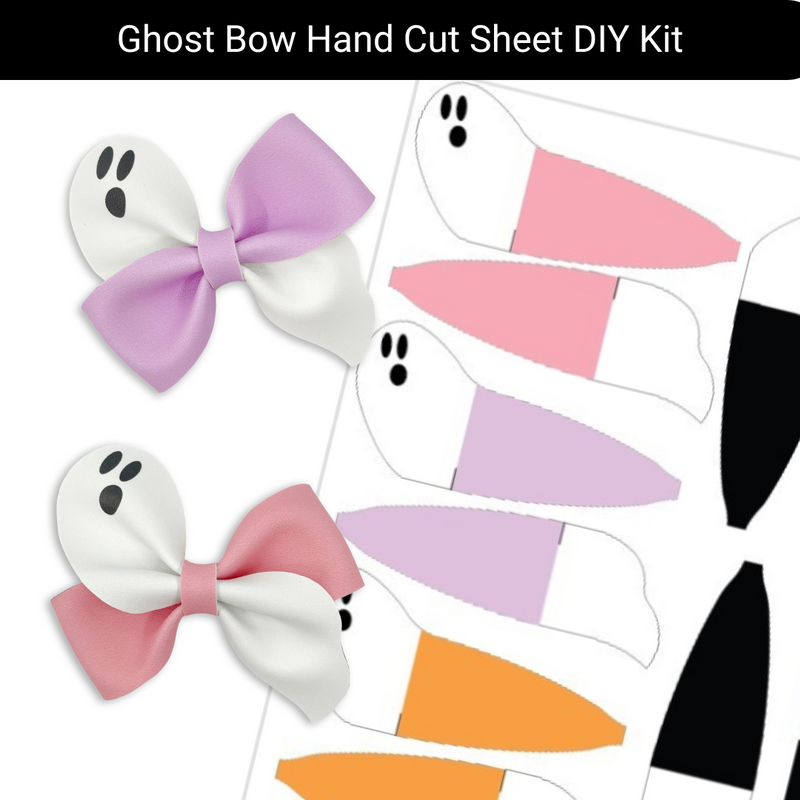 Solid Color Ghost Loop de Lou Bow Hand Cut Sheet DIY Kit