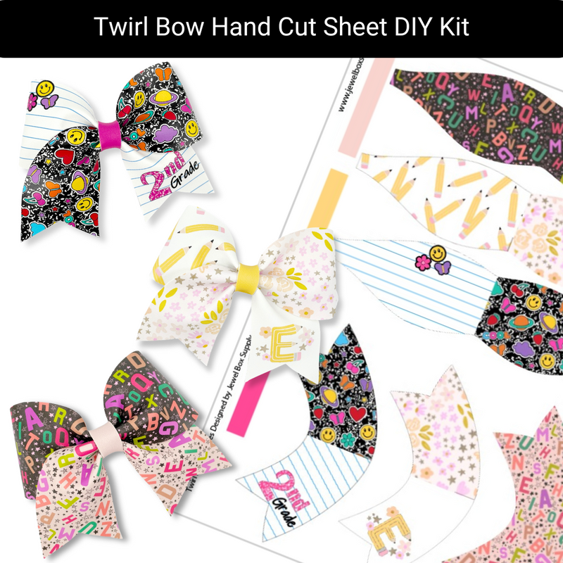 Schooled Twirl Pinch Bow Hand Cut Sheet DIY Kit