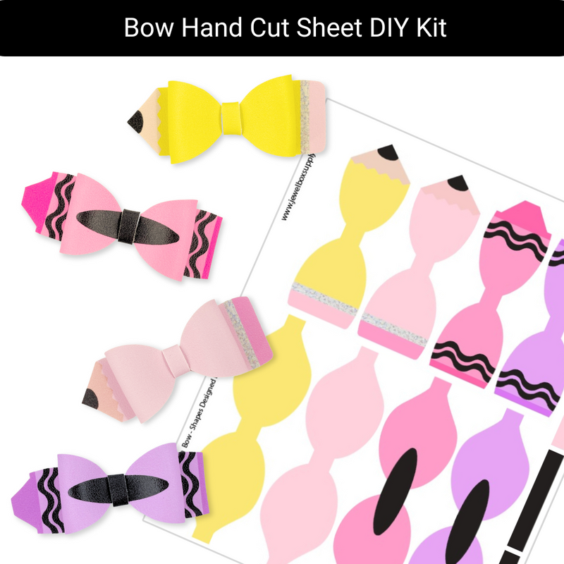 Pencil and Crayon Bows Hand Cut Sheet DIY Kit