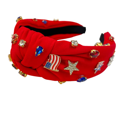 Embellished Fourth of July Knotted Headband