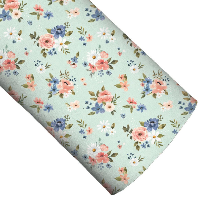 Wanderlust Dainty Floral Light Blue Faux Leather