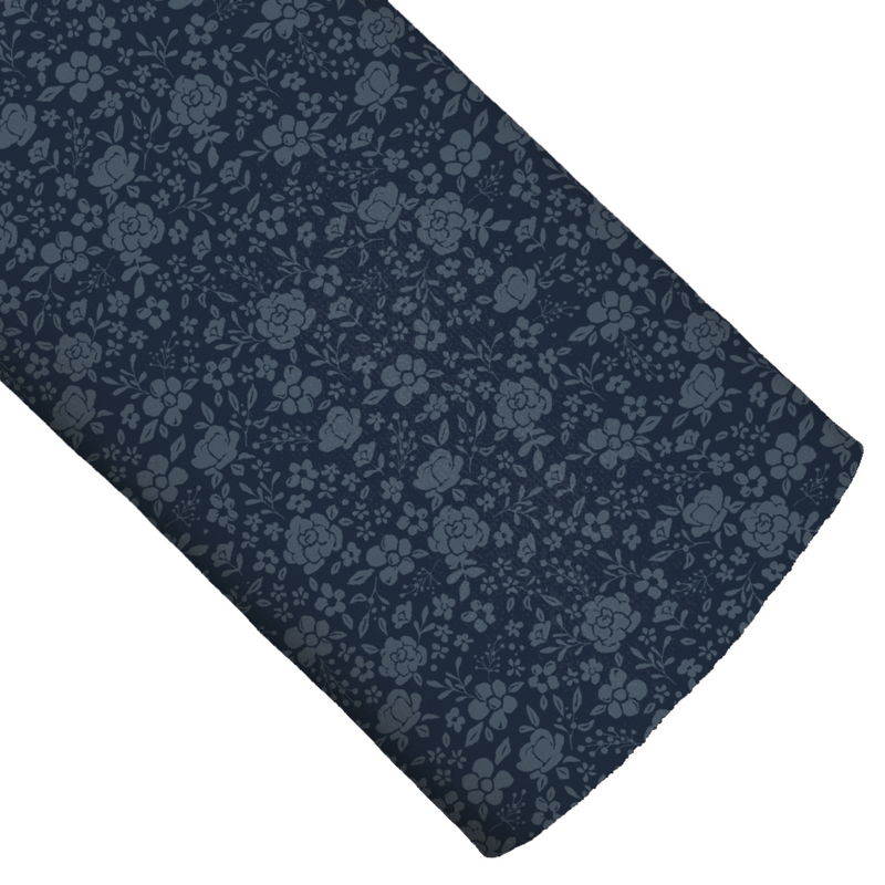 Farm and Meadow Country Floral Navy Faux Leather