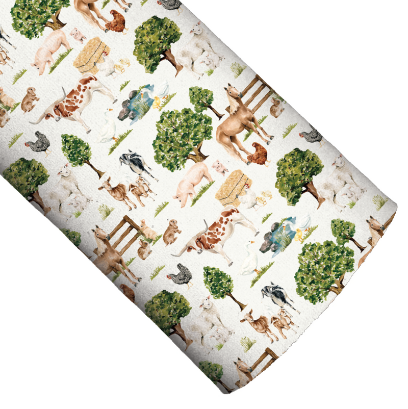 Farm and Meadow Farm Animal Cream Faux Leather