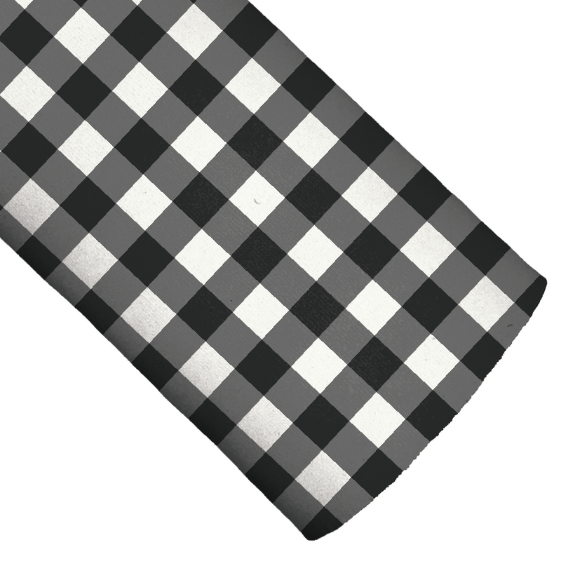 Farm and Meadow Plaid Charcoal Faux Leather