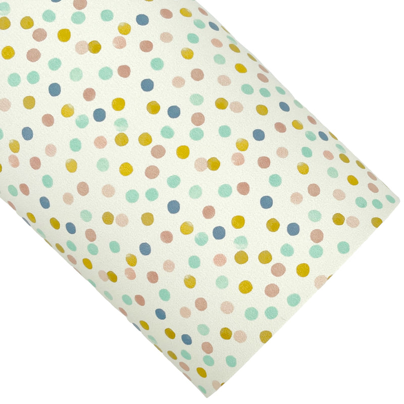 Muted Easter Dots Vegan Leather