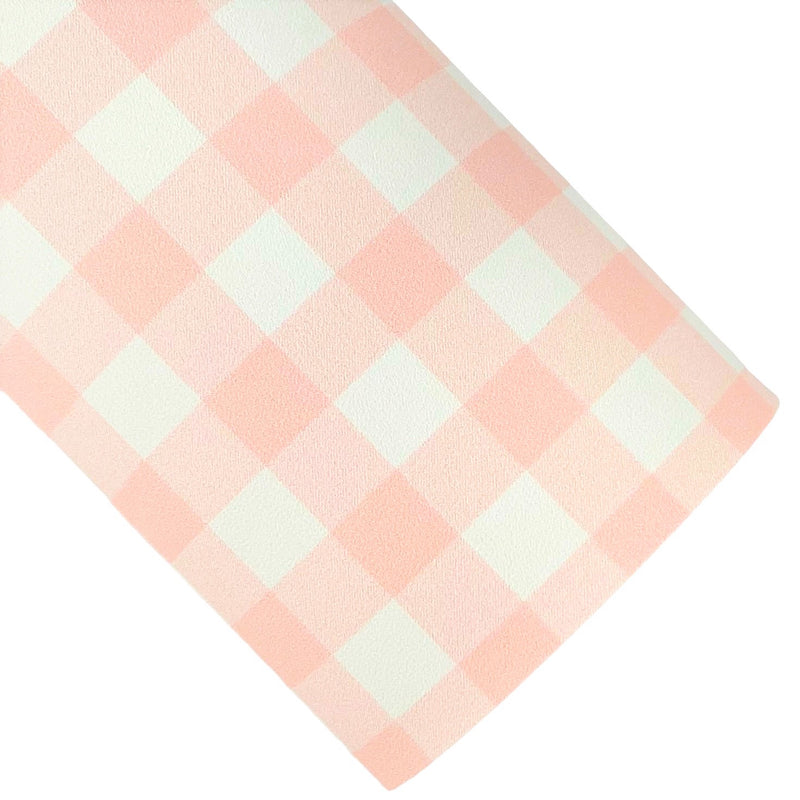 Forest and Frost Pink Cream Classic Plaid Vegan Leather