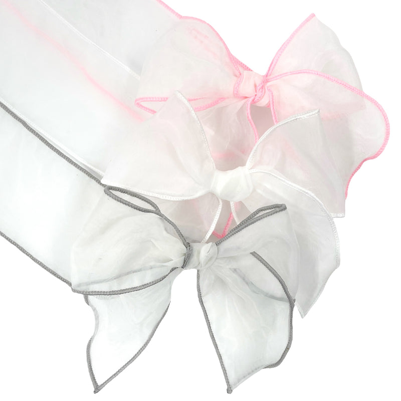 White Sheer Shaker JB Effortless Bow Strips - Serged Edge