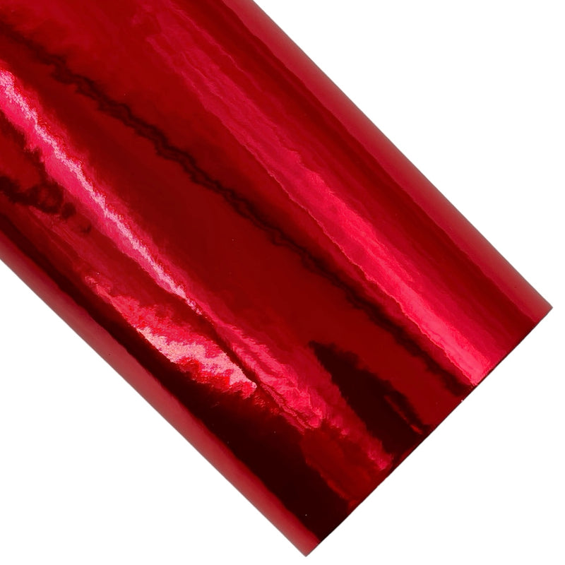 Red Patent Metallic Vegan Leather