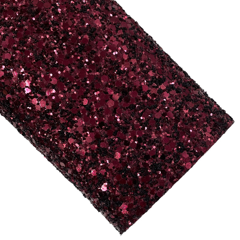 Dark Maroon Chunky Glitter