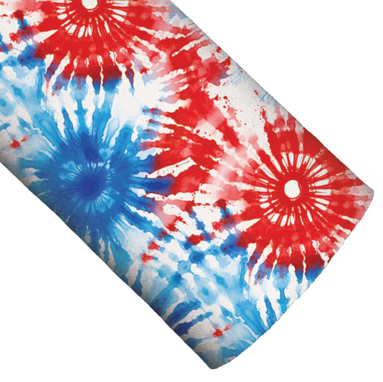 Red White and Blue Tie Dye Vegan Leather