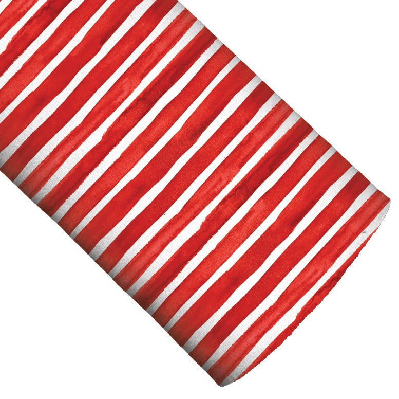Red Watercolor Stripes Vegan Leather