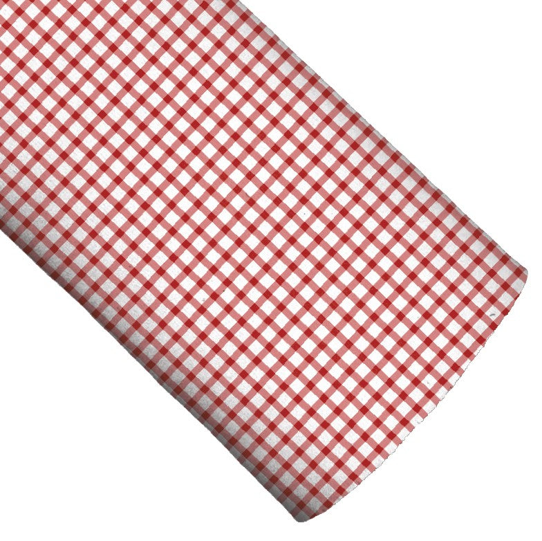 Small Red Gingham Vegan Leather
