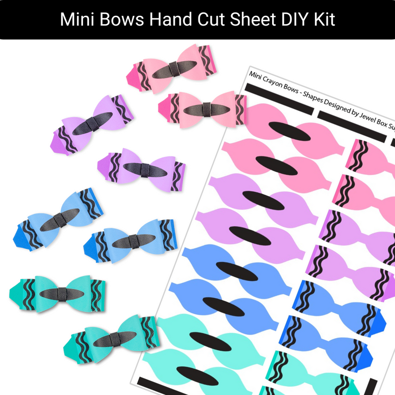 Crayon Mini Bows Hand Cut Sheet DIY Kit