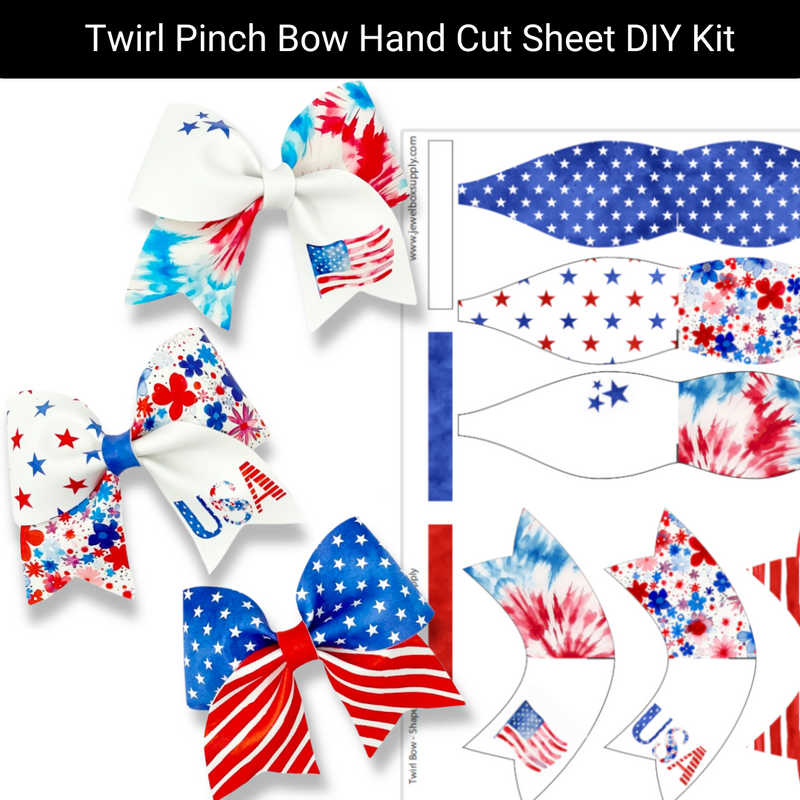 July Twirl Pinch Bow Hand Cut Sheet DIY Kit