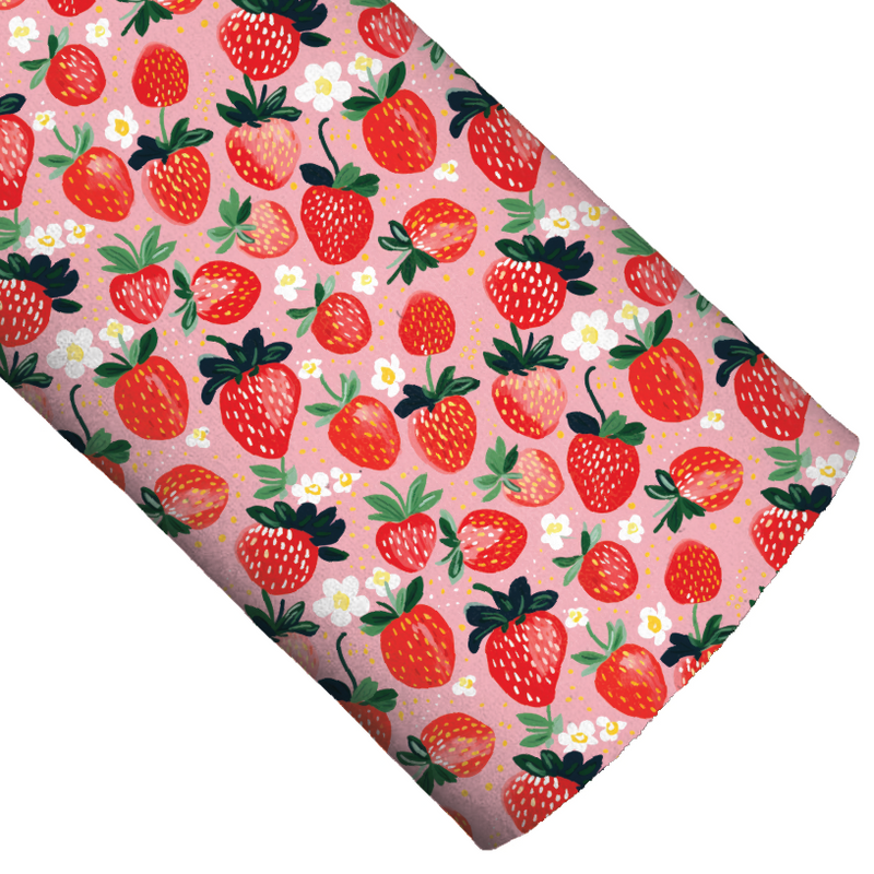 Strawberry Blossoms Vegan Leather