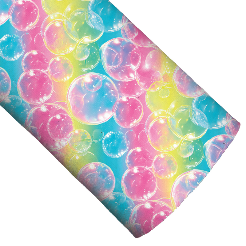 Realistic Rainbow Bubbles Vegan Leather