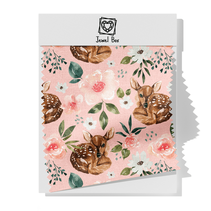 Sweet Deer Floral Pink - Choose Your Fabric