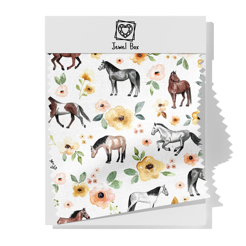 Horses Sunrise Floral - Choose Your Fabric