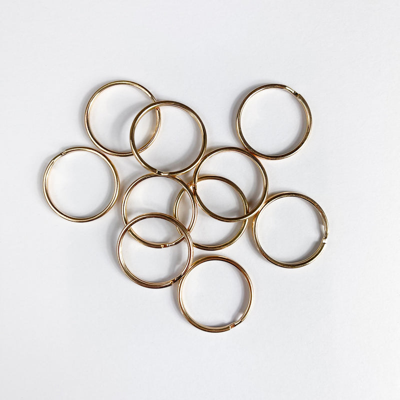 Set of 10 - Gold Split Key Ring