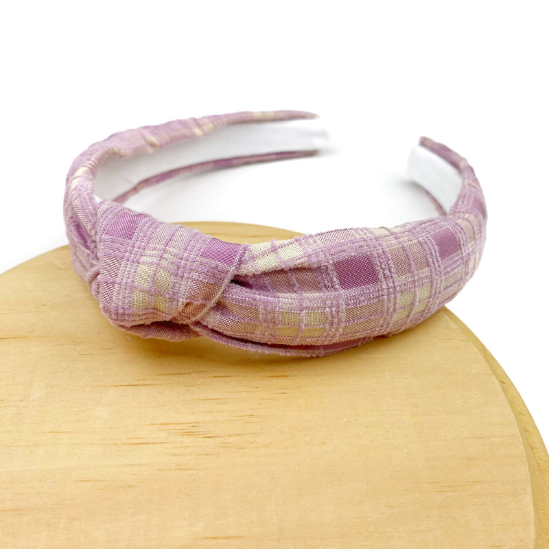 Purple Dream Plaid Wholesale Knotted Headband