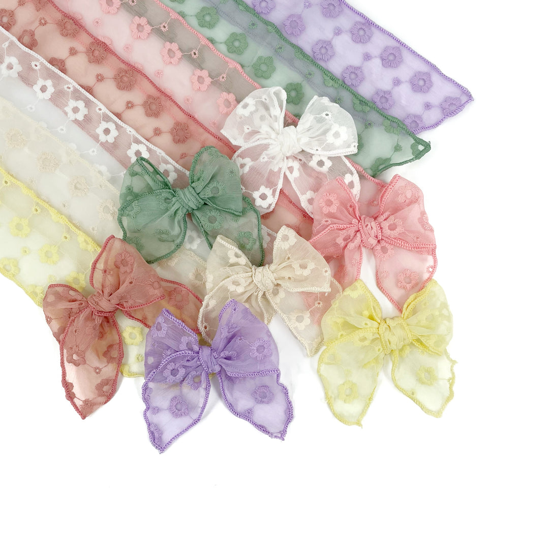 Daisy Tulle Bow Strip Bundle - Serged Edge – Jewel Box Supply