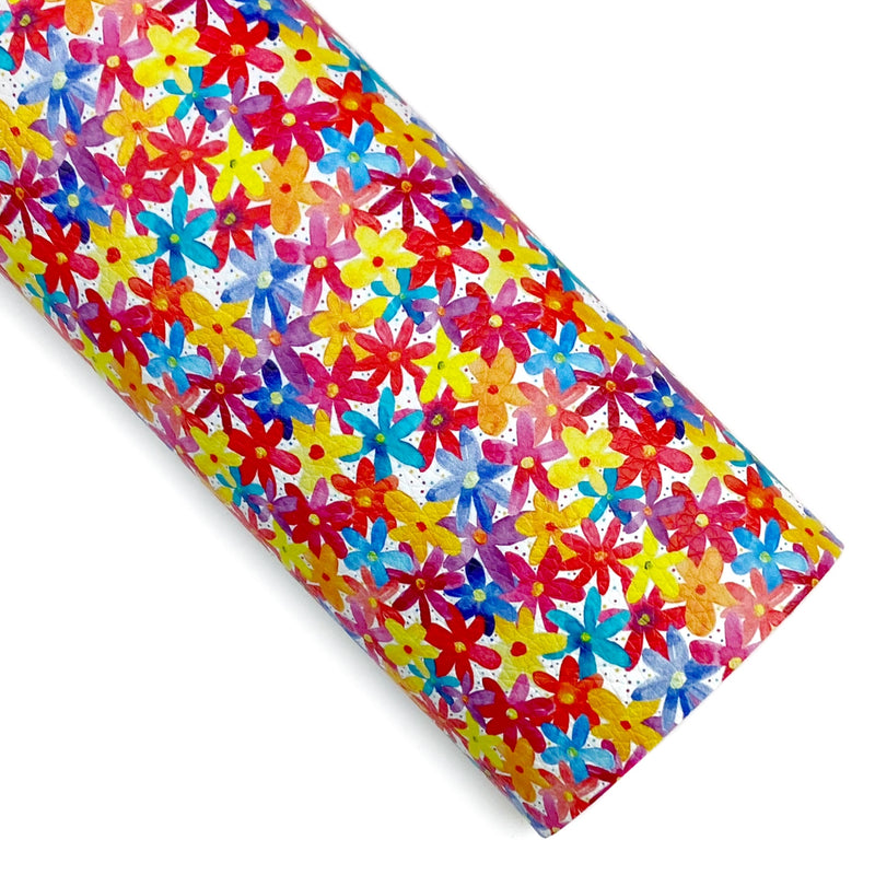 Bright Daisy Floral Vegan Leather