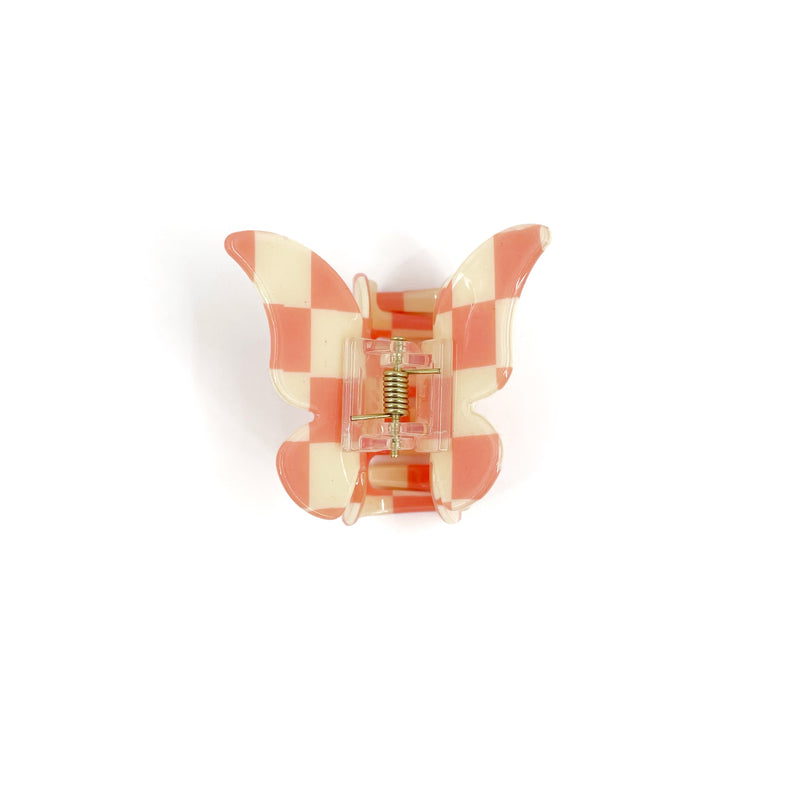 Butterfly Checkered Hair Clips