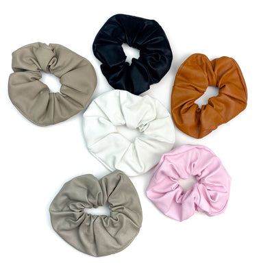 Faux Leather Scrunchies