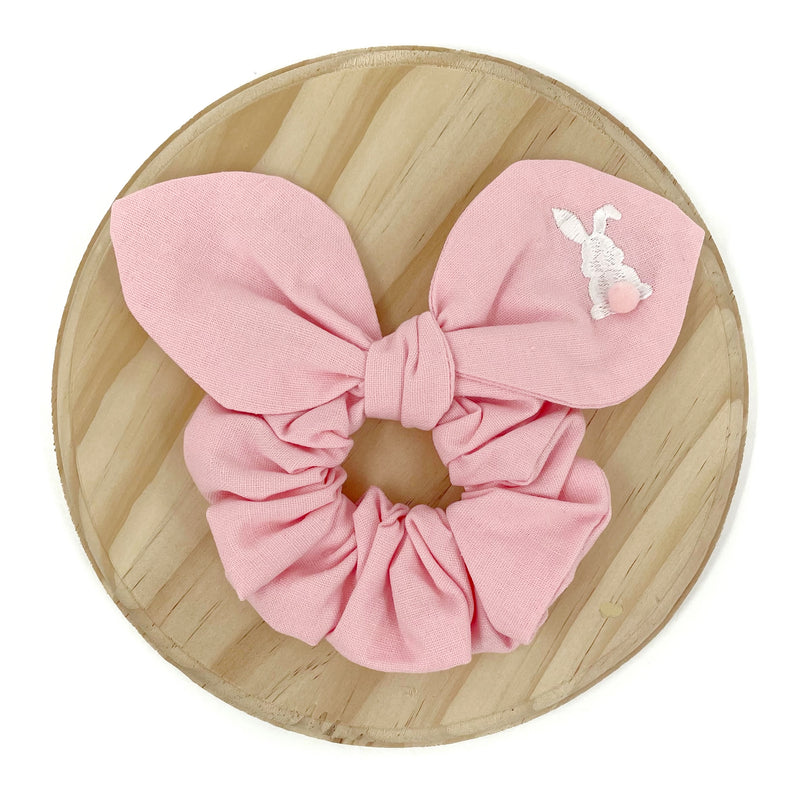 Easter Embroidered Bow Scrunchie