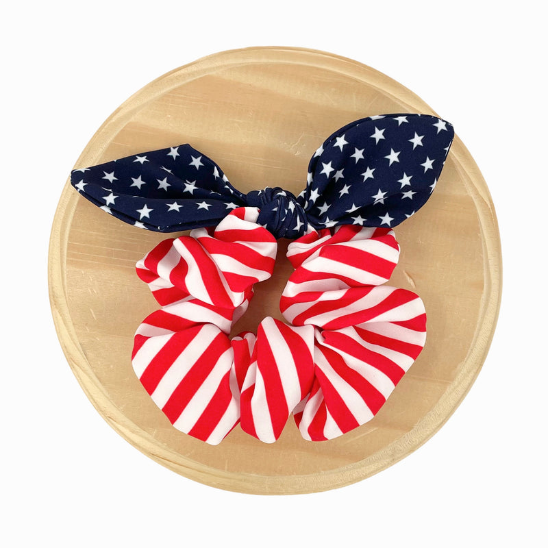 Stars and Stripes Knotted Bow Scrunchies