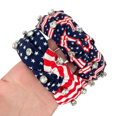 High-End Embellished Fourth of July Knotted Headband