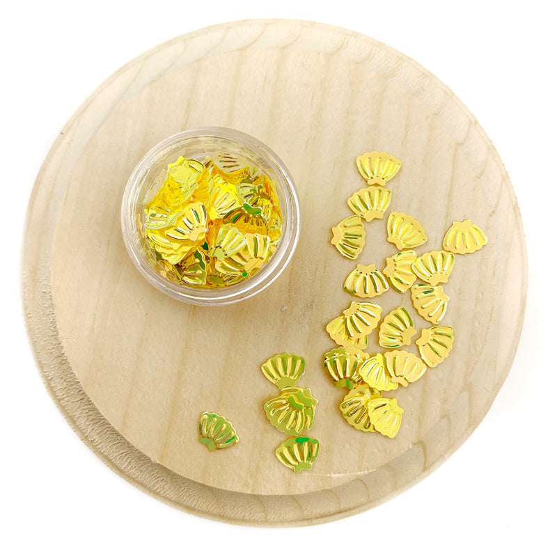 Yellow Seashell Sequins Confetti Pieces
