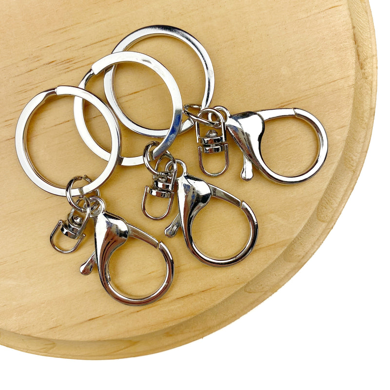 Set of 3 - Silver Lobster Clasp Keychains Hardware