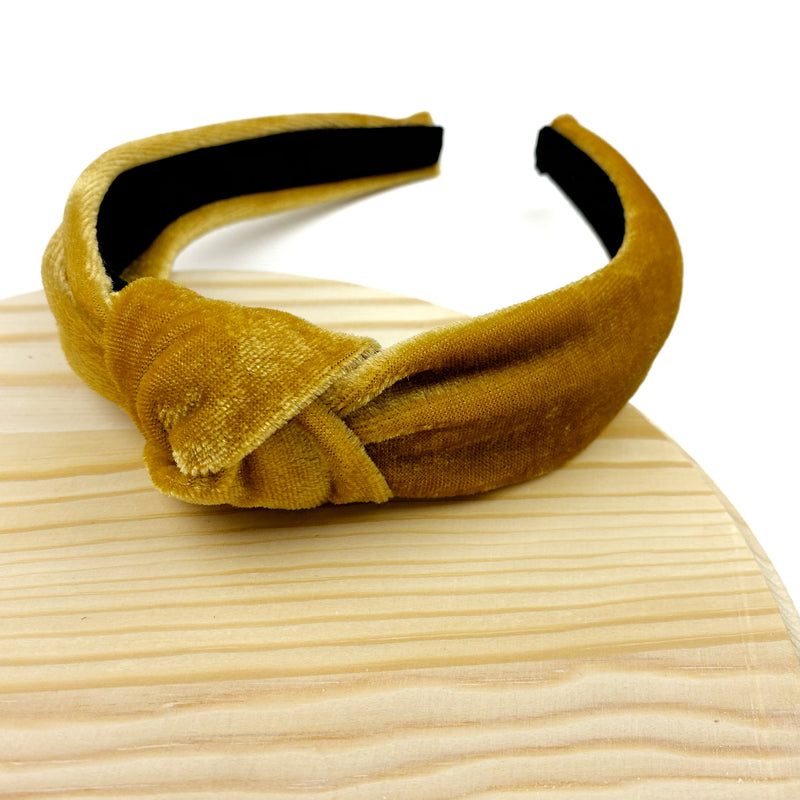 Golden Honey Velvet Wholesale Knotted Headband