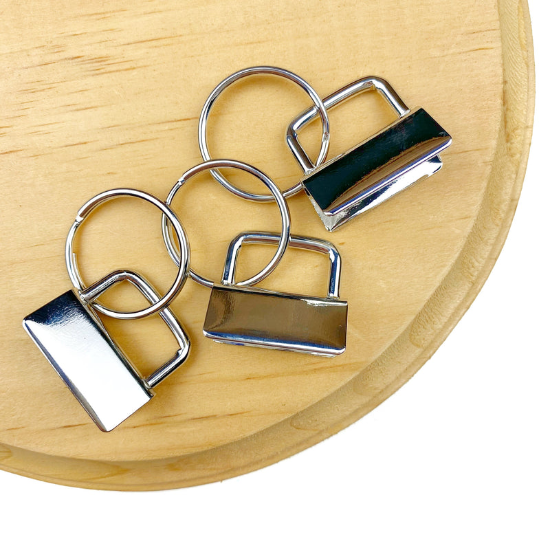 Set of 3 - 1in Silver Key Fob Hardware