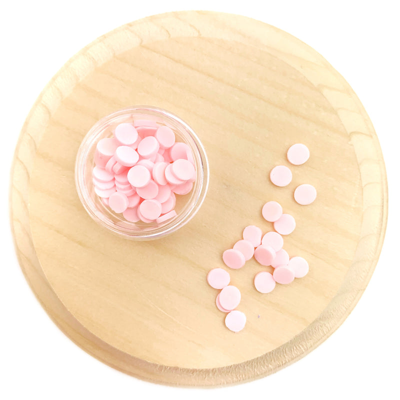 Pink Round Sprinkles Polymer Clay Pieces