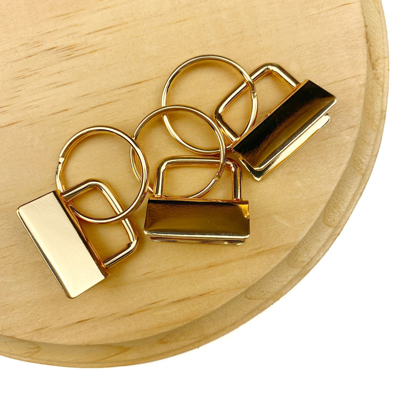 Set of 3 - 1in Gold Key Fob Hardware