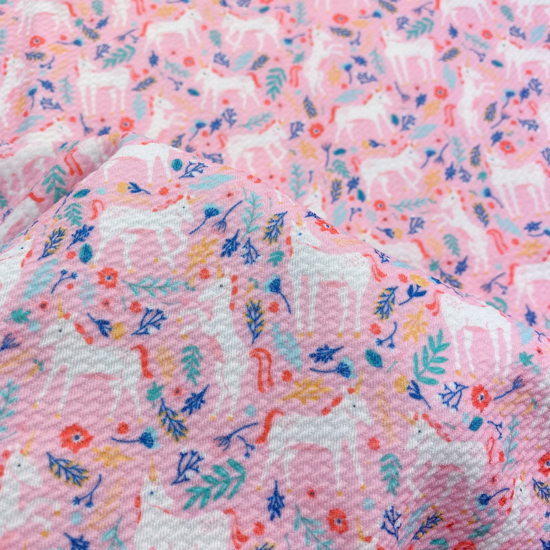 Pink Fairytale Unicorns Bullet Fabric