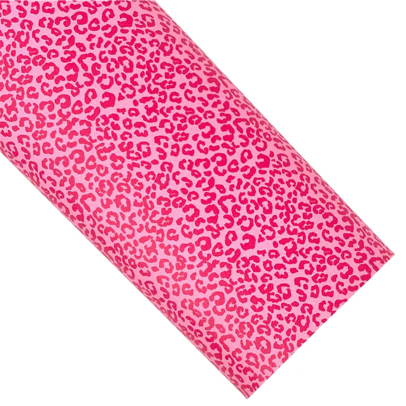 Hot Pink Cheetah Vegan Leather