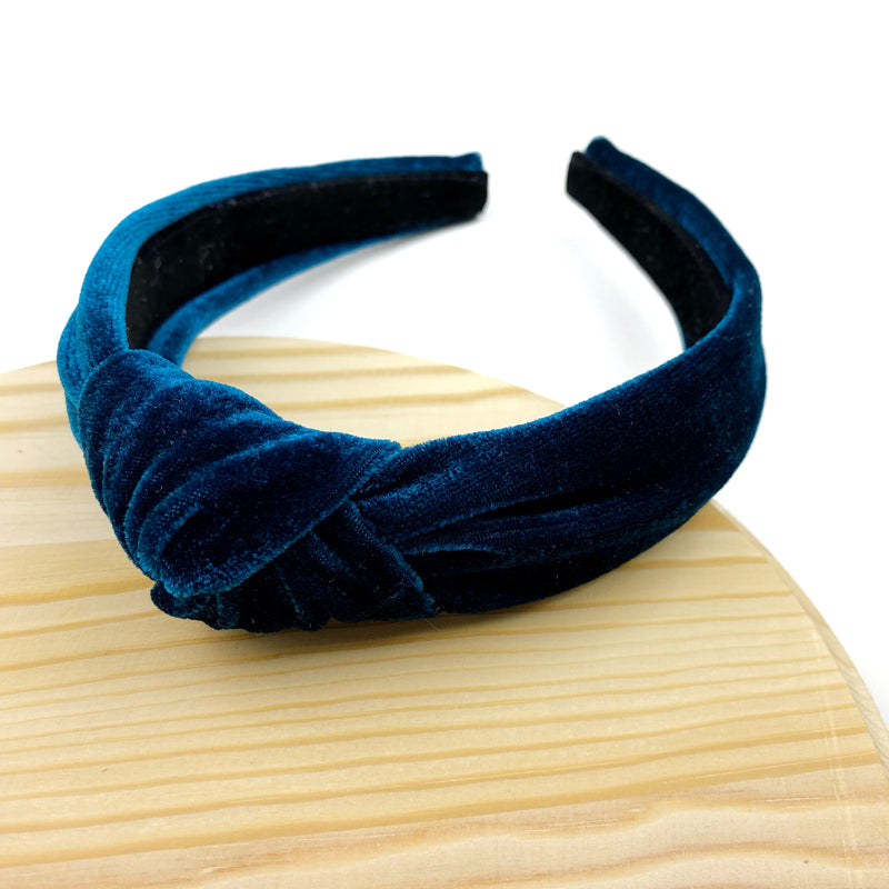 Teal Velvet Wholesale Knotted Headband