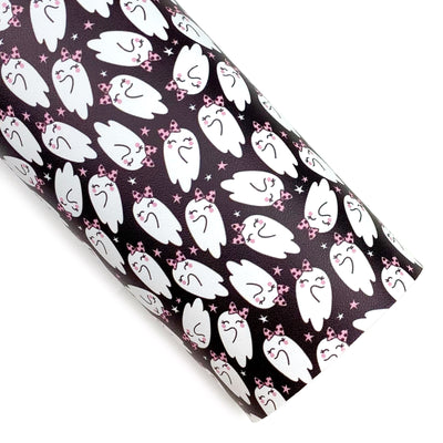 Girly Pink Ghosts Vegan Leather