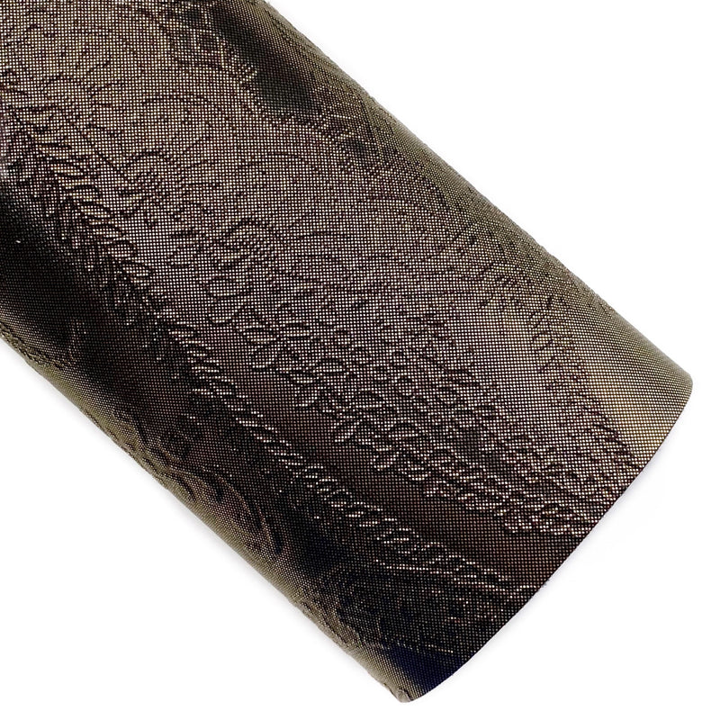 Bronze Metallic Applique Lace Embossed Vegan Leather